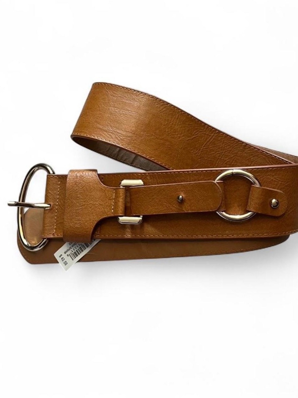 Kenneth Cole Reaction Thick Faux Leather Belt Approx. 37" NWT Renaissance Faire